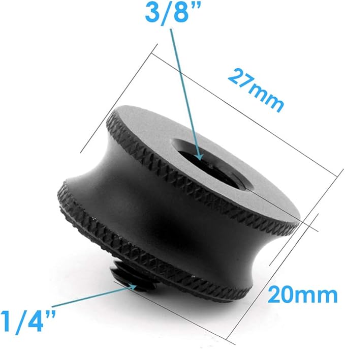 (2 Packs) 3/8" Female to 1/4" Male Thread Screw Mount Metal Adapter, 3/8 inch - 1/4 inch Tripod Plate Screw, Aluminum Alloy, Rubber Gasket