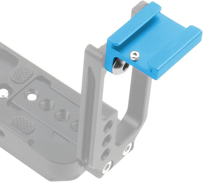 Cold Shoe Mount Adapter 90 Degree for Camera Attach Side Cage Quick Release L Bracket Plate Handle 1/4" Screws