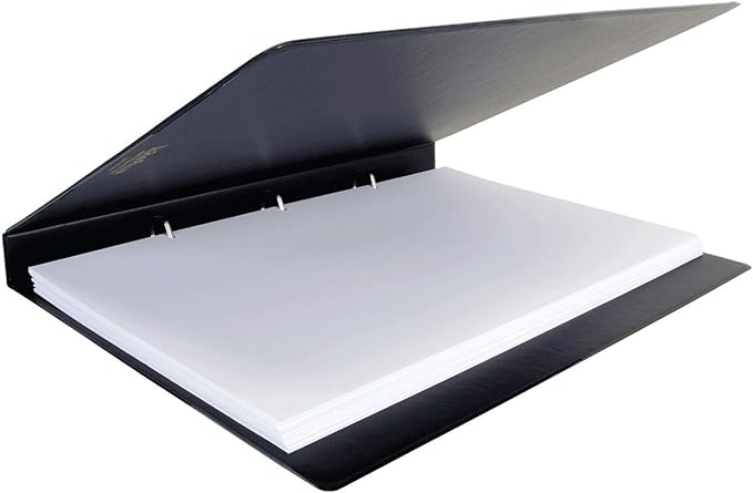 17x11 Binder Vinyl Panel with Pockets Featuring a 1" Angle-D Ring Black