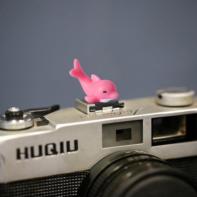 Camera Hot Shoe Cover, Cartoon Hot Shoe Cap, Hot Shoe Protector Compatible with Sony Fujifilm Fuji Canon Nikon Pentax Leical Panasonic (2pcs Seal Dolphin)