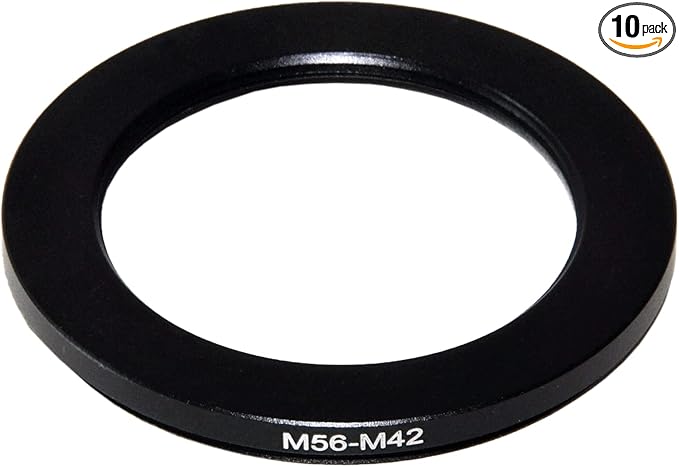Metal M56 (0.75mm Thread Pitch) to M42 (1mm Thread Pitch) Male to Female Copal No. 3S Shutter 56mm to 42mm M56-M42 Step-Down Coupling Ring Adapter for Lens Filter