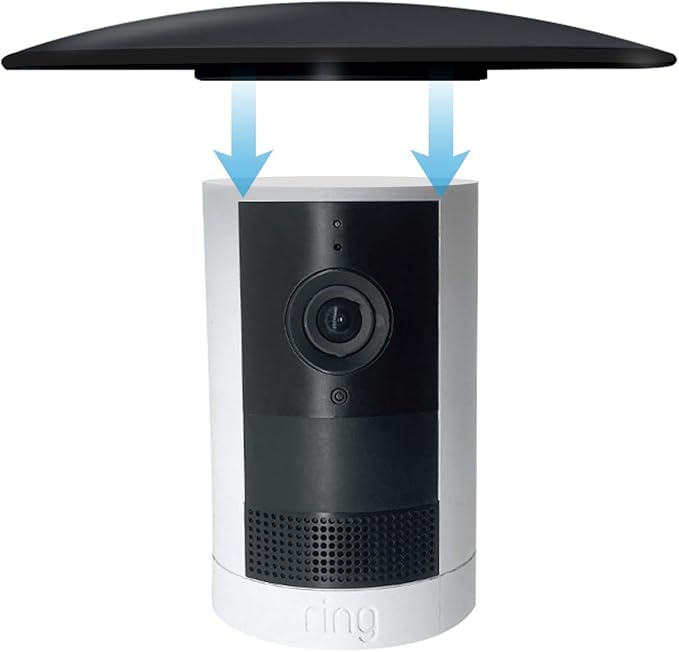 Haoyou Rain Cover for Ring Outdoor Cam Plus and Ring Stick Up Cam, Protects Camera Lenses from Rainwater, Glare, Snow, Sunlight, and UV Rays, Easy to Install and Does Not Obstruct The View (Black)