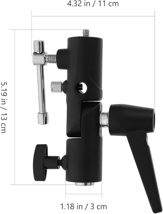 SEWACC H-Shaped Flash Bracket Stand Aluminum Alloy Photography Mount with Umbrella Swivel Holder for Off-Camera Tripod Compact Portable Design for Dual Flashlights and Studio Softbox Use