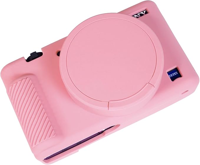Camera Case for Sony ZV-1, ZV1 Camera Cover Silicone Camera Sleeve Body Skin Protective Case with Removable Lens Cap for Sony ZV 1 Digital Camera, Pink