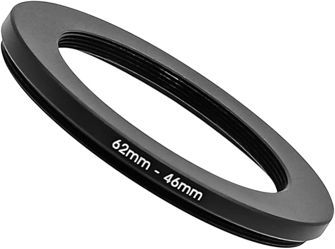 62-37/40.5/43/46/49/52/55/58/60/62/67/72/77/82/86/95/105mm Step Up & Step Down Rings Adapter for Camera Lens and Filters 62-46 Filter Adapter Ring 62mm Lens to 46mm Filters (62-46mm)