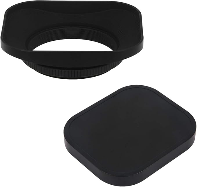 Haoge LH-B46T 46mm Square Metal Screw-in Lens Hood with Cap for Leica Summilux-M 35mm f/1.4 50mm f1.4 E46, Summarit-M 90mm f/2.5 75mm f2.5 E46, Summicron-M 28mm F2 E46, Voigtlander 35mm f/1.7 28mm f2