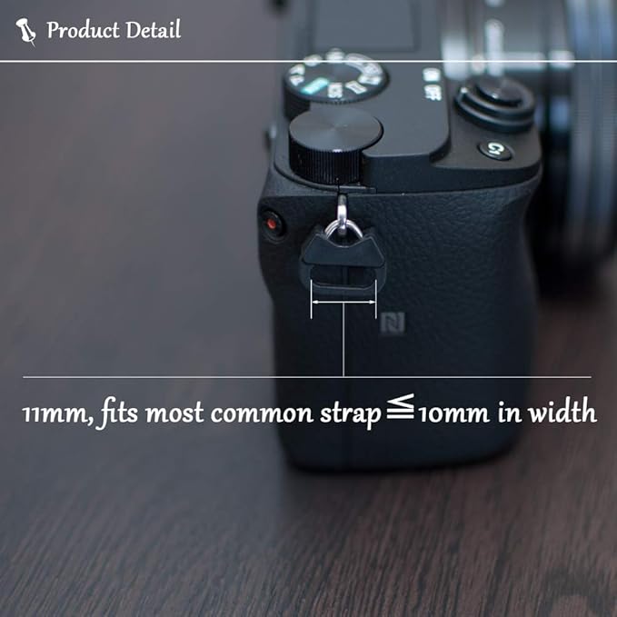 Lug Ring Camera Strap Triangle Split Ring Hook Plastic Cap Compatible with All Brand D-SLR Rangefinder Mirrorless Camera W/Round Eyelet(2 Pair)