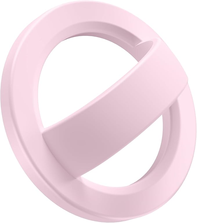 GONEZ Magnetic Phone Grip Compatible with MagSafe, Removable Silicone Loop Grip, Phone Ring Holder for Back of Phone for iPhone 17/16/15/14/13/12 Series, Pastel Pink