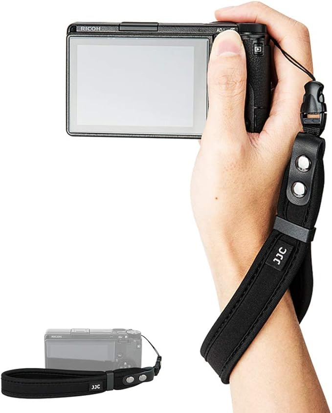 JJC Camera Wrist Strap, Soft Neoprene Hand Strap for Sony ZV-1 RX100 VI V IV III II VA Ricoh GR IV GR IIIx GR III HDF Canon EOS R100 G7X Mark III II G9X Mark II & More Compact Mirrorless Camera