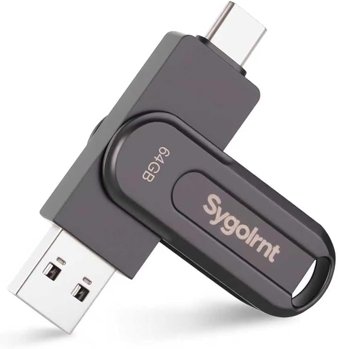 64GB USB Flash Drive, 3.0 - USB C & USB A 2-in-1 Memory Stick, Jump Drive with Keychain, Storage Photos Thumb Drives for iPhone 17/16/15, Android Phones, Laptops, Mac, iPad, Desktops, Tablet