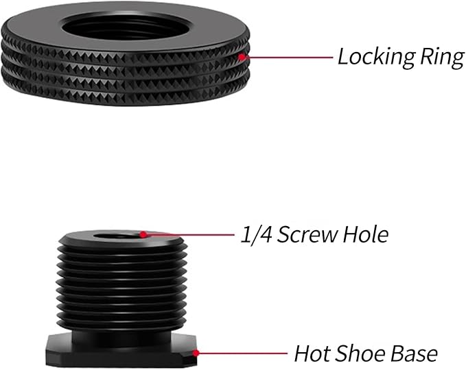 [2 Packs]- Atmoshue 1/4" Female Thread to Hot Shoe Adapter, Hot Shoe Mount Adapter with 1/4 to 1/4" Male Screw Adapter for Magic Arm, Monitor, Video Light