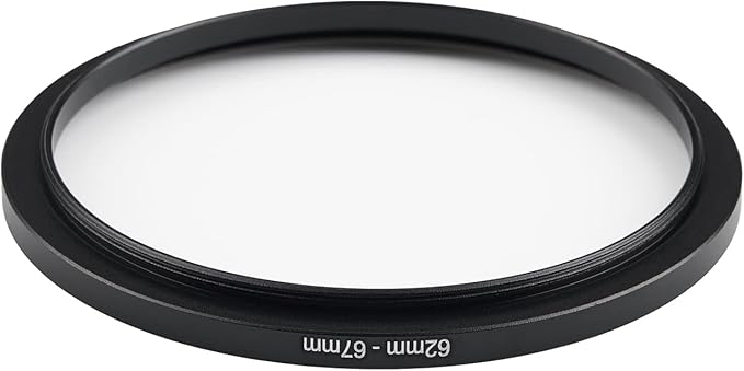 62mm to 67mm Step Up Ring Filter Adapter Applicable to All Brands of UV ND CPL Filter (62mm-67mm)