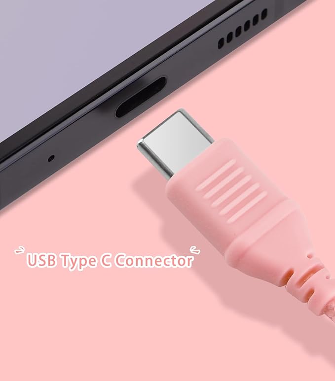 Kids Headphones with LED Lights for School, Upgrade USB Type C Kid Headphone with Microphone, Volume Limiter 85/94dB, Wired On Ear Headphones for Boys/Girls/Tablet/Travel -Pink