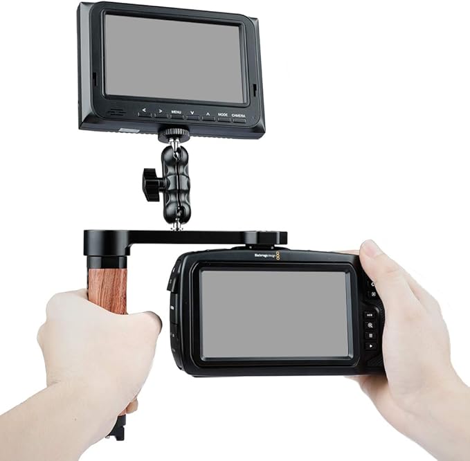 CAMVATE Wooden Handle Grip L-Shape with Shoe Mount for RoninS/Zhiyun Crane Series Handheld Gimbal - 1941