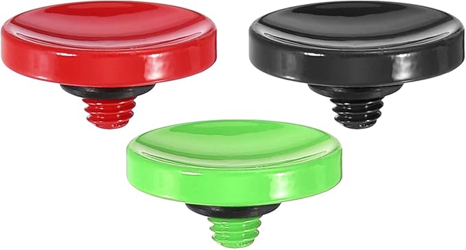 PATIKIL Camera Shutter Button, 3 Pack Soft Shutter Release Button Pure Copper Camera Button Concave, for Nikon for Fujifilm for Leica Red/Black/Green