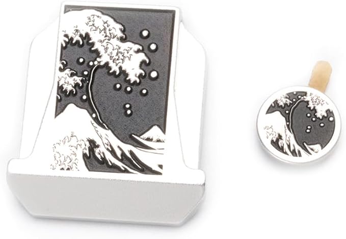Kanagawa Wave Pattern Camera Hot Shoe Cover Shutter Button for Canon EOS R RP R1 R3 R5C R5II R6II R7 R8 R10 R50 R100 (Aluminum Alloy-Set)