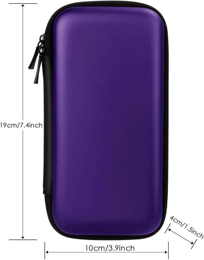 iMangoo Travel Essentials Electronics Organizer Charger Case Portable Dual Zipper Shockproof Pouch Tech Purse Cord Cable Pouches Power Bank Storage Accessories Bag for Women Men,6.5x3.2x1 Purple