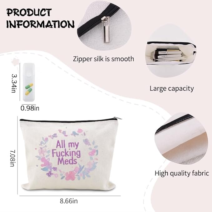 Funny Patient Medical Bag Gift Small Travel Drug Organizer Camping Medicine Bag Pouch Doctor Nurse Technician Pharmacy Gag Gift Practitioner Novelty Gifts for Physician Pharmacist Makeup Cosmetic Bags