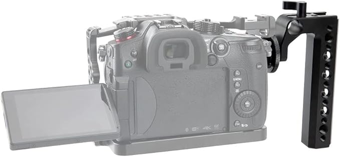 NICEYRIG Hot Shoe Top Handle Grip DSLR Camera Handgrip with 15mm Rod Clamp, Cold Shoe Mounts Applicable for Panasonic Lumix GH5/G9/G95/G85, Sony A6600/A6100/A6400/A6500-192