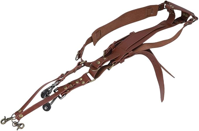 Pilipane Camera Harness, Shoulder Leather Camera Strap, Double Shoulder Camera Strap Harness Quick Release adjust Camera Tether Strap, Camera Holster