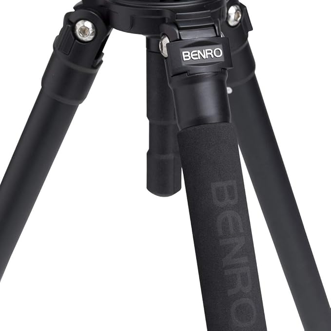 Benro Heavy-Duty Aluminum Video Tripod with S8PRO Fluid Head, Smooth Pan/Tilt Drag, 75mm Flat Base & Stable Three-Stage Legs for Cinema, DSLR and Mirrorless Camera Rigs (A373FBS8PRO)