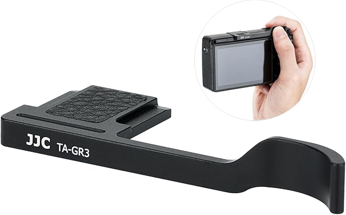 JJC Metal Thumbs Up Grip for GRIIIx GRIIIx HDF Ricoh GRIII GRIII HDF, Hot Shoe Cover Cap Protector for GR3x GR3x HDF GR3 GR3 HDF, Better Balance and Comfortable Secure Grip