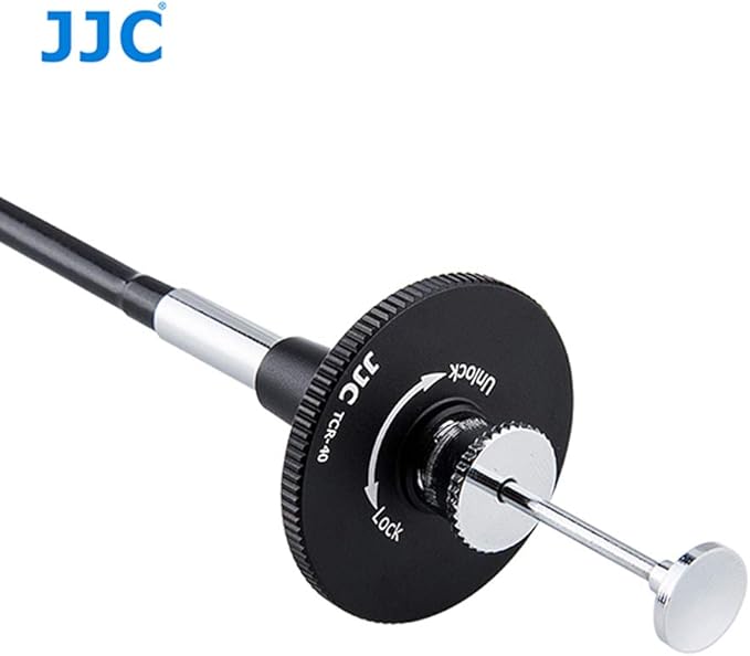 JJC TCR-70BK Black 70cm Threaded Cable Release, Mechanical Shutter Release Cable, Mechanical Cable Release with Bulb-Lock Design for Long exposures