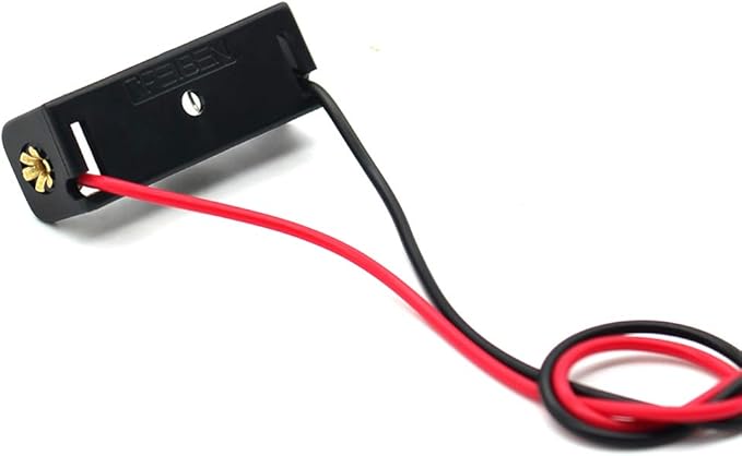 8 Pack A23 Battery Holder Box with Wire Leads 12V 23A Battery Holder Spring Clip Case Black Plastic Housing.