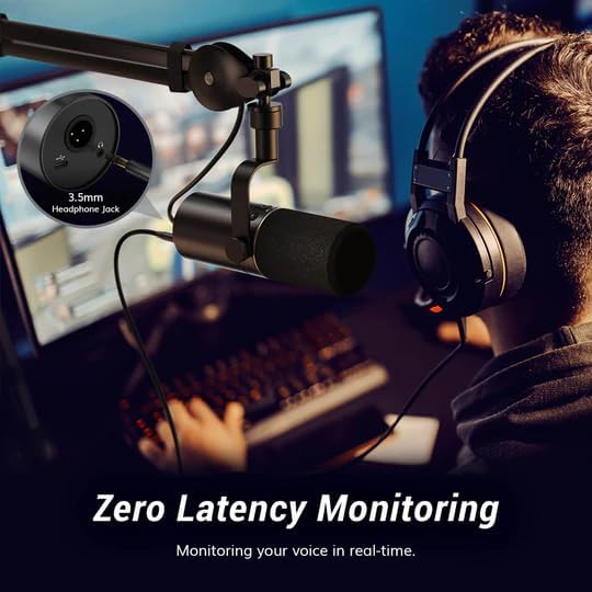 TONOR Dynamic Podcast Microphone, XLR/USB Mic for Recording, Streaming, XLR Cardioid Studio Mic with Quick Mute, 3.5mm Headphone Jack, Volume Control Microfono, 200 cm/78inch Cable, TD510