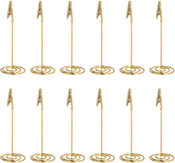 Artliving 12pcs Place Card Holder Memo Holder Clip Photo Holder Table Number Holder