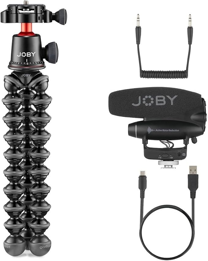 JOBY GorillaPod PRO Vlog Kit, Ultimate Camera Kit, GorillaPod 3K PRO, Wavo PRO, Shotgun Supercardioid Microphone, Rycote Lyre, Flexible Tripod, Run&Gun, YouTube, Filmmaking, DSLRs, Mirrorless, CSC