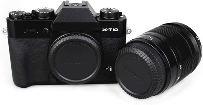 2 Pack X Mount Body Cap Cover & Rear Lens Cap for Fuji Fujifilm X-T5 X-T4 X-T3 X-T2 X-S20 X-S10 X-T50 X-T30 X-T20 X-T200 X-M5 X-H1 X-H2 X-PRO3 PRO2 X-E5 X-E4 X-E3 & More Fujifilm X Mount Camera & Lens