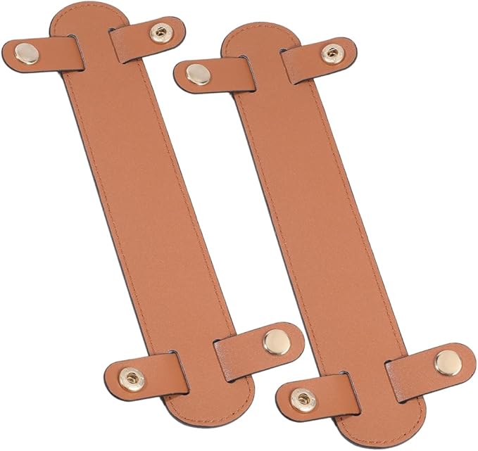 2Pcs Leather Strap Pad PU Leather Bag Shoulder Strap Cushion Pads Replacement Pressure Relief Detachable Handle Wrap Covers for Tote Bags Handbag Purse Repair Camera Brown 9x3.9 Inch