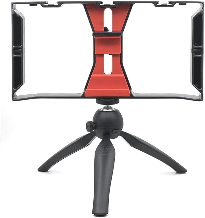 Adjustable Handheld Phone Stabilizer Smartphone Video Rig Filmmaking Case with 1/4" Screw Cold Shoe Mount Tripod (Color : B) (A)