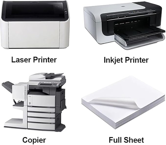 Full Sheet Labels 8.5” x 11” Sticker Paper Matte White, Large Shipping Label Paper for Inkjet Laser Printer, 2000 Counts