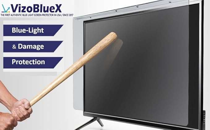 VizoBlueX 77 inch Blue Light and Damage TV Screen Protector. Protection Shield & Anti-Blue Light Filter Blocking UV for LCD LED 4K OLED QLED (67.7 x 39.2 inch)