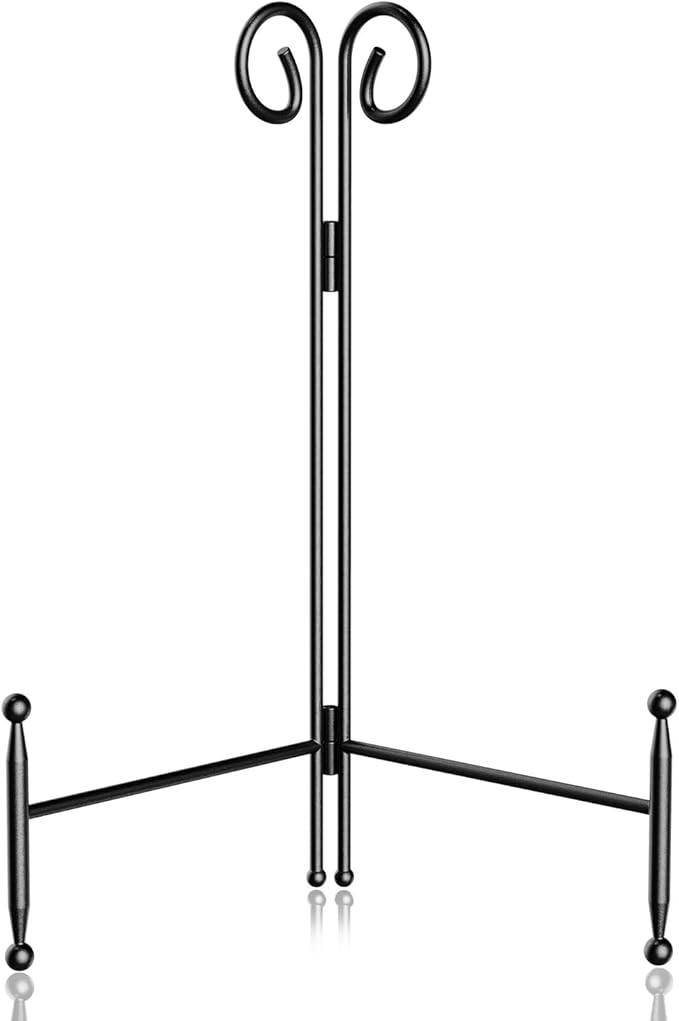 SVENJBB Plate Holder Display Stand, 6 Inch Decorative Plate Stands for Display, Black Iron Easel Display Stand for Picture, Book, Photo Frame and Decorative Plates