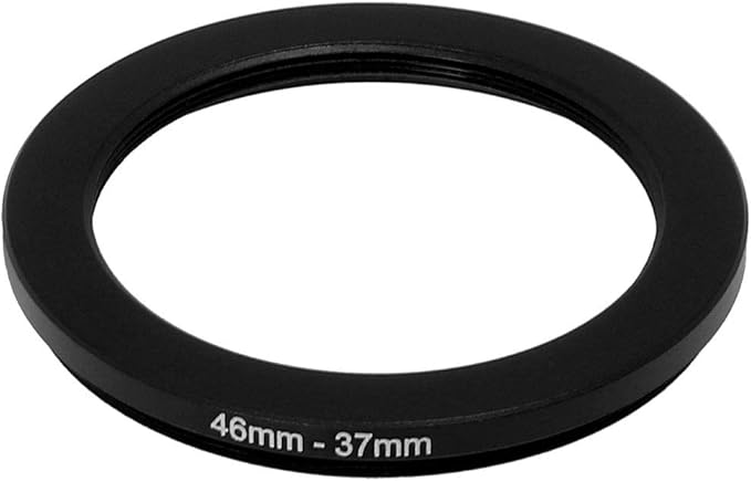 uxcell Camera Lens Filter (46mm-37mm), Metal Step Down Ring Anodized Lens Filter Ring Adapter for Household Office, Black