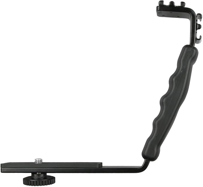Fotga Heavy Duty L-Bracket with 2 Hot Shoe Mount for Video LED Light Camera Flash Camcorder Microphone Phone iPhone Filming