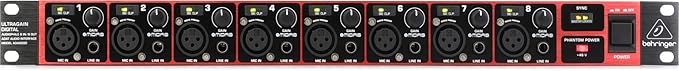 Behringer ADA8200 Audiophile 8 In/8 Out ADAT Audio Interface with Midas Mic Preamplifiers