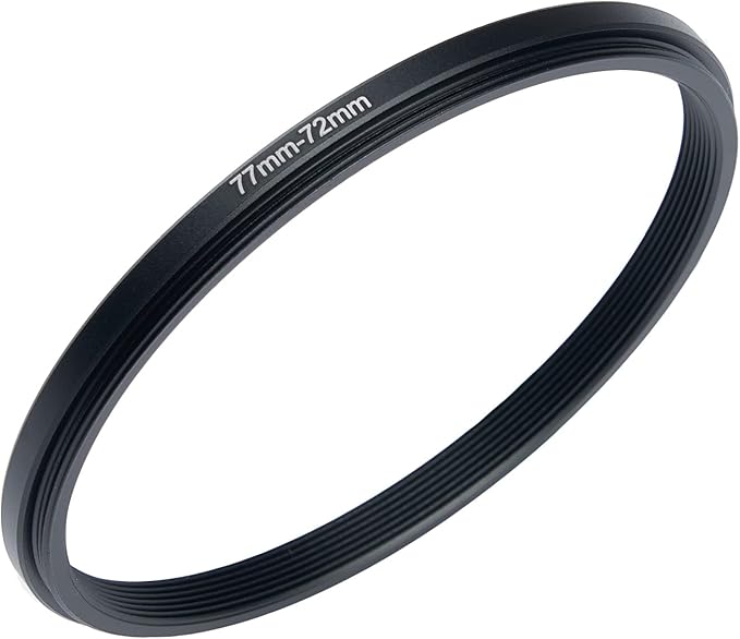 77mm to 72mm Step-Down Rings Filter Adapter for All Brands UV ND CPL Metal Step-Down Rings Adapter Filter