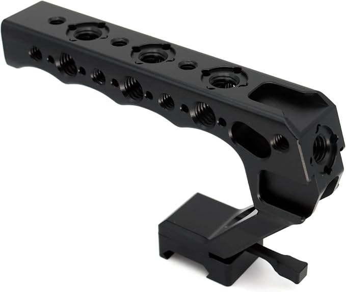 SZYingXian NATO Top Handle, Quick Release NATO Grip with 4 Cold Shoe Adapters for DSLR Camera Cage, Universal Top Handle with 3/8-16 and 1/4-20 Thread Holes (Black)