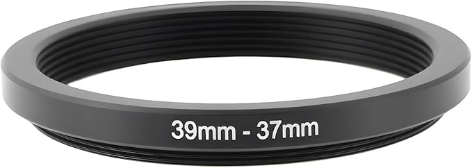 39mm to 37mm Step-Down Filter Adapter Ring Metal Threaded Lens Converter for Filters and Accessories