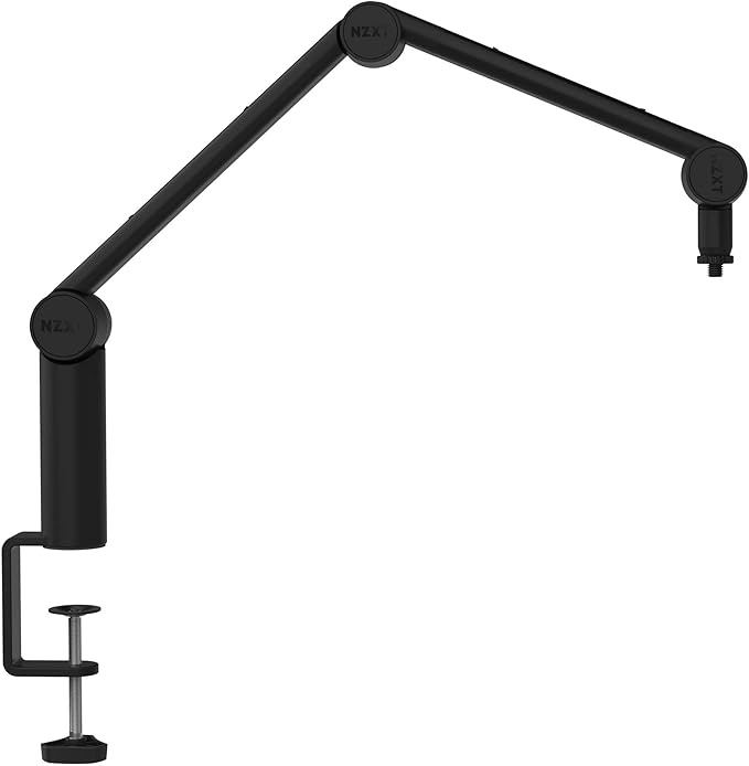 NZXT Boom Arm Mini - AP-BOOMS-B1 - Small Microphone Boom Arm for Streaming, Content Creation, Podcasting & Recording – Smooth & Silent – Covered Cable Channel – Universal Compatibility