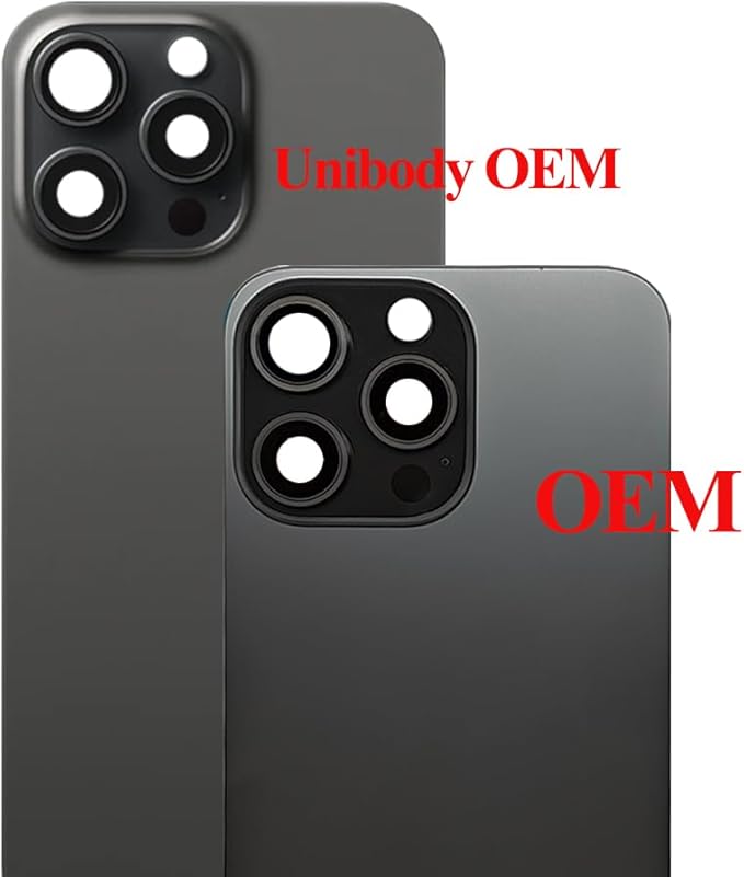 1Pcs/Lot Battery Cover Glass for iPhone 15 Pro Max Back Housing Replacement with Small Parts Metal Plate Magnetic for iPhone 15PM 2in1 Big Hole Back Glass Rear Door Case (Blue)