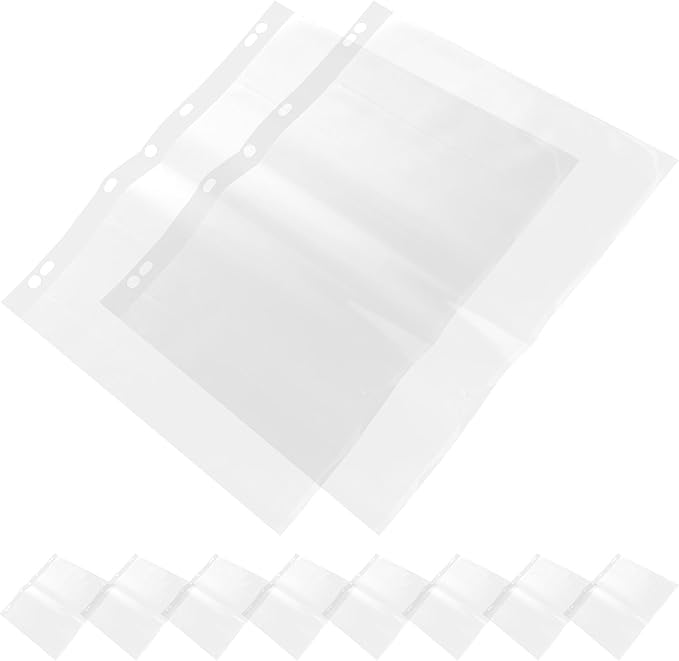 NUOBESTY 10pcs Negative Film Sleeves Waterproof Document Pouch with 120-hole Binder Storage Pages for Archival Photo Film Protection and Organization