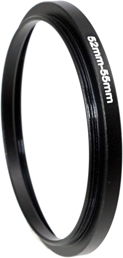 (2 Pcs) 52-55MM Step-Up Ring Adapter, 52mm to 55mm Step Up Filter Ring, 52mm Male 55mm Female Stepping Up Ring for DSLR Camera Lens and ND UV CPL Infrared Filters
