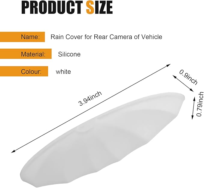 Car Rear View Backup Camera Cover, Backup Camera Rain Shield Protection Sticker, Wider Design Rear Cameras Rain Cover for Blocking Rainwater, Universal Car Modification Accessories (White)