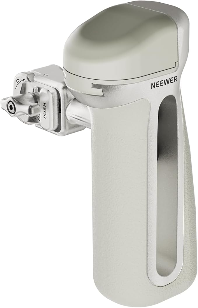 NEEWER Quick Release Side Handle with Anti Off Cold Shoe, 360° Rotation, Nonslip Grip, Compatible with iPhone 17 Pro Max 16 S25 Ultra Phone Cage Accessories, PA148 (Silver)