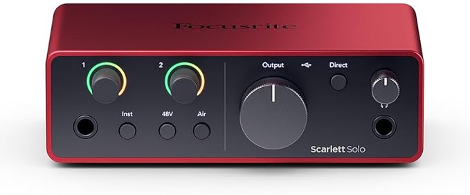 Scarlett Solo 4th Gen USB Audio Interface with XLR 10 Foot Mic Cable